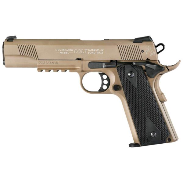 Buy Colt 1911 Government A1 Rail Gun 22 Long Rifle 5in Flat Dark Earth Pistol - 12+1 Rounds