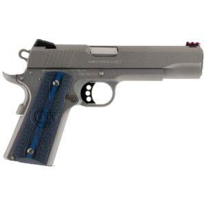 Buy Colt 1911 Government Competition 9mm Luger 5in Stainless Steel w/ G10 Blue & Black Grips Pistol - 9+1 Rounds