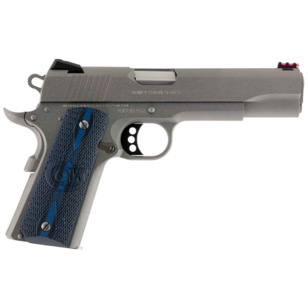 Buy Colt 1911 Government Competition 38 Super Auto 5in Stainless Steel w/ G10 Blue & Black Grips Pistol - 9+1 Rounds