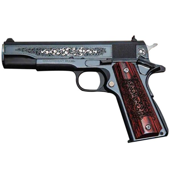 Buy Colt Series 70 Gustave Young 45 Auto (ACP) 5in Black/Rosewood Engraved Pistol - 8+1 Rounds